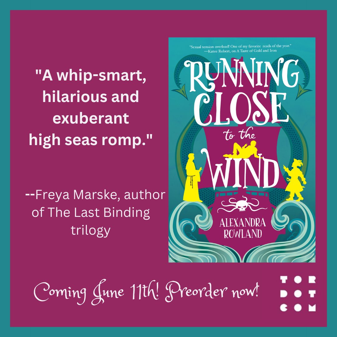 _alexrowland's tweet photo. Avast, ye pirate fans! If you've been meaning to preorder RUNNING CLOSE TO THE WIND, my queer pirate comedy coming this June, @BNBuzz has a preorder sale tomorrow thru Friday (25% off for members + 10% more for Premium). Great time to get your orders in if you haven't already! 🏴‍☠️ https://t.co/iausEWzGd5