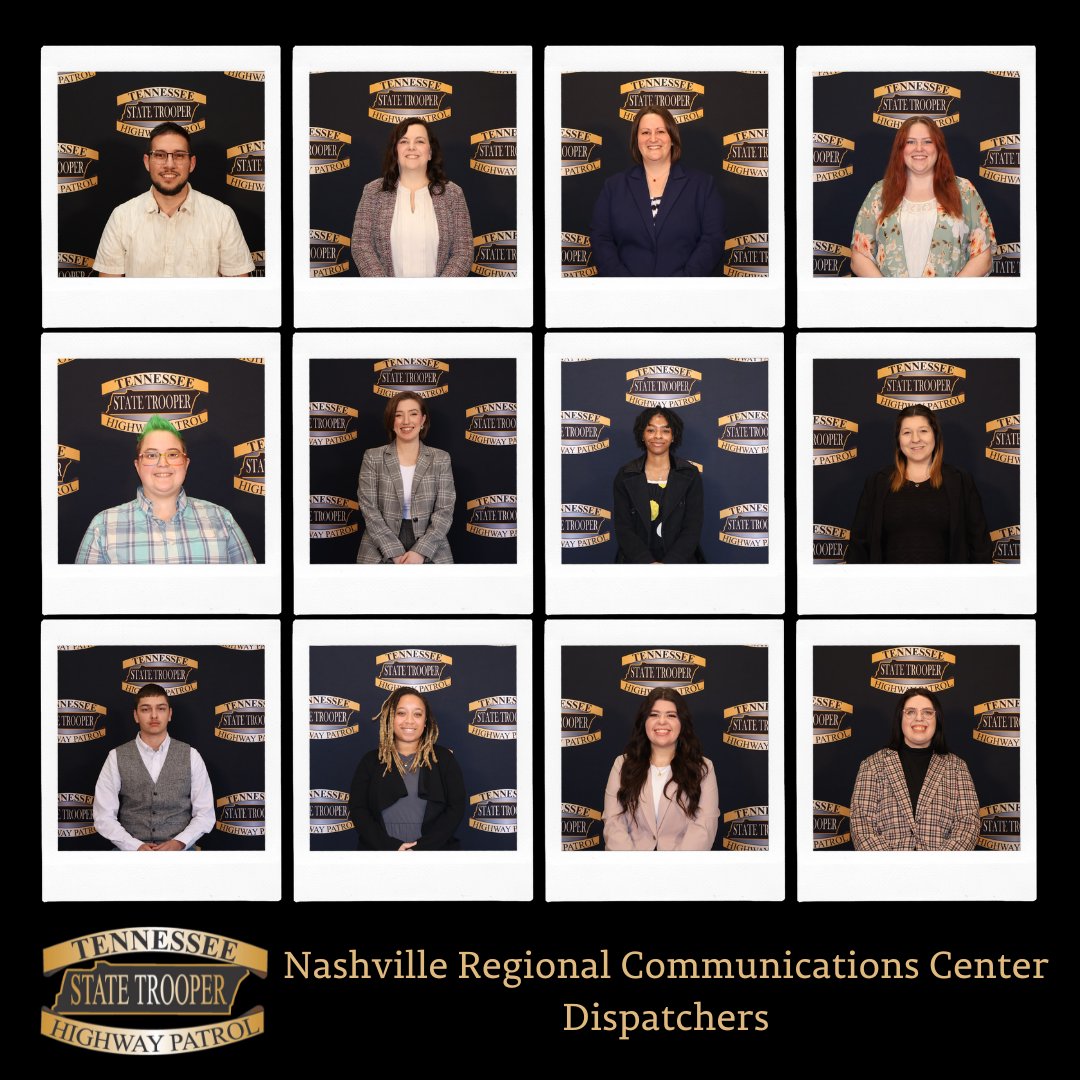 Check out this amazing crew! These are the often unseen heroes who manage all THP-related incidents in 23 counties in Middle Tennessee. They are an indisputable lifeline for citizens and Troopers alike. We're thankful to be on the same team as them! #NationalTelecommunicatorsWeek