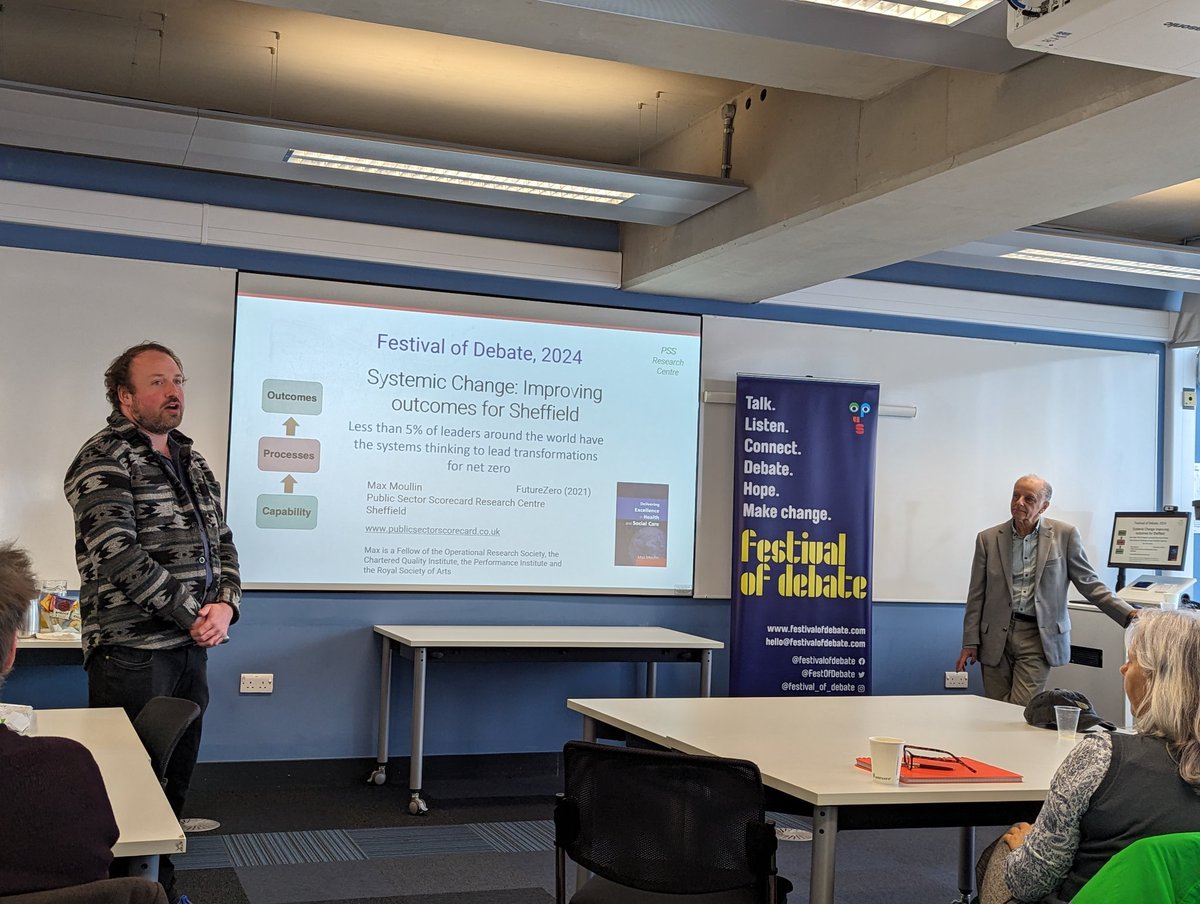 The <a href="/FestOfDebate/">Festival of Debate 2025</a> season has kicked off... Session number 1 tonight  on systemic change and improving outcomes for Sheffield with system &amp; strategy maps led by <a href="/moullin_max/">Max Moullin</a>. An excellent start and I testing topic.