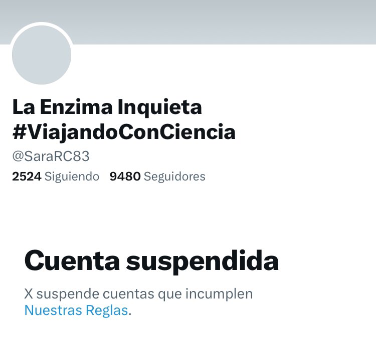OIntegridadEsp's tweet photo. Al parecer @X ha suspendido HOY estas 3 cuentas de 3 divulgadoras científicas sin dar explicaciones.

@elonmusk debe haber un error en esto porque no se entiende de una empresa y un empresario que presumen de la libertad de expresión…

Podrían por favor reactivar estas cuentas? https://t.co/6hTnbIVV0o