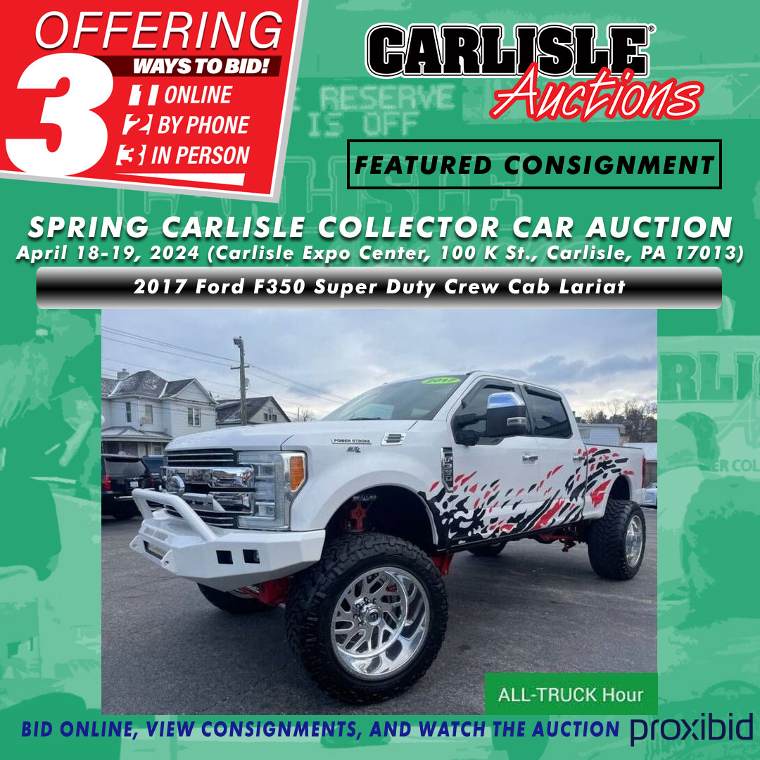 Our all-truck hour can 'lift' your spirits for sure! In fact, this 2017 Ford F-350 has seen a few modifications and would make a great addition to any collection! Check out the web for details and make your plans to bid today or call 717-960-6400. bit.ly/3PVjOnQ