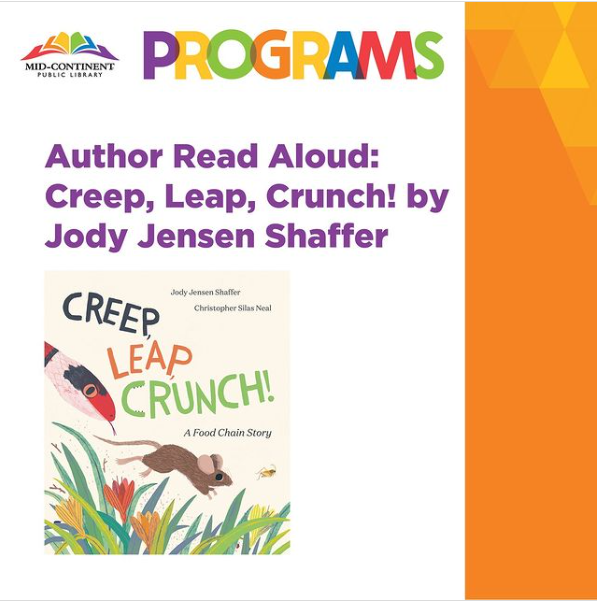 See you Thursday, April 18 at 6:30pm at the Colbern Road @MCPLMO, everyone! Activities, singing, signing.🌱🦗🐭🐍🪶🦊🐻 @csneal @Spanish_Broom @RHCBEducators @randomhousekids #STEM #PictureBooks #animals #literacy