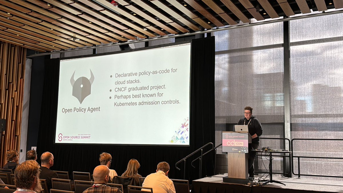 Using OPA to Ensure Compliant Software Delivery #cdcon with Matt Gogerly, JP Morgan Chase - they use @CDeliveryFdn project @spinnakerio for deployments! #ossummit