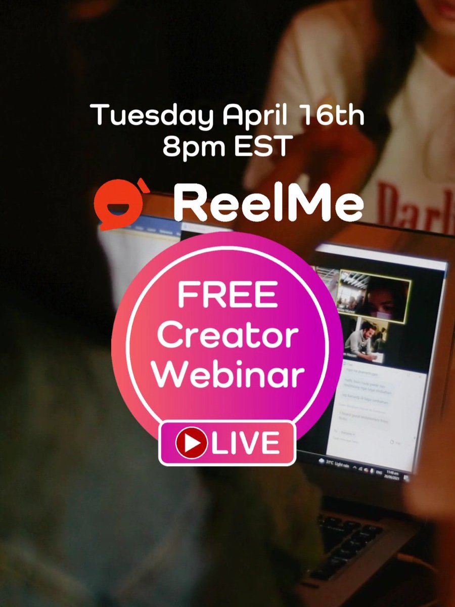 Creator webinar tonight at 8pm EST with @NikkiDavisXO talking about all things ReelMe. Learn how to maximize your presence on the platform and get your page to live up to its full potential! 🚀 Email askus@reelme.com for the link to join