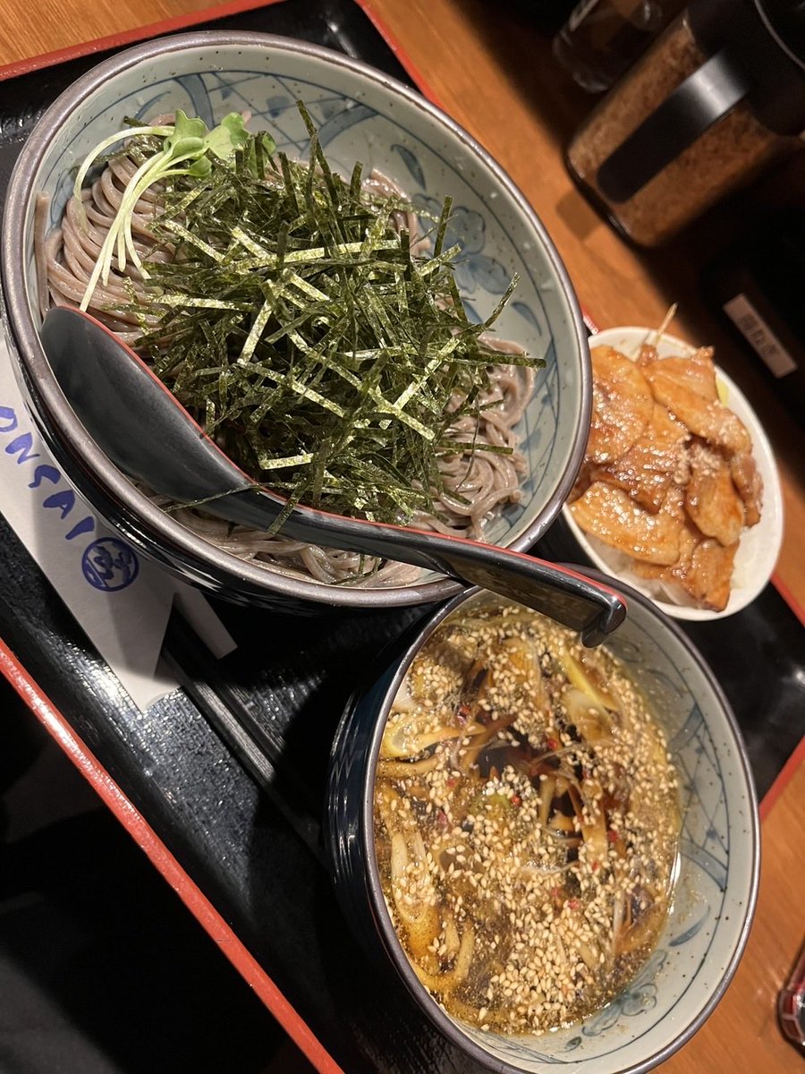 🍜 つけ蕎麦 BONSAI

🍜東京グルメ　中野駅

🍜鶏つけ蕎麦　大

🍜豚丼セット