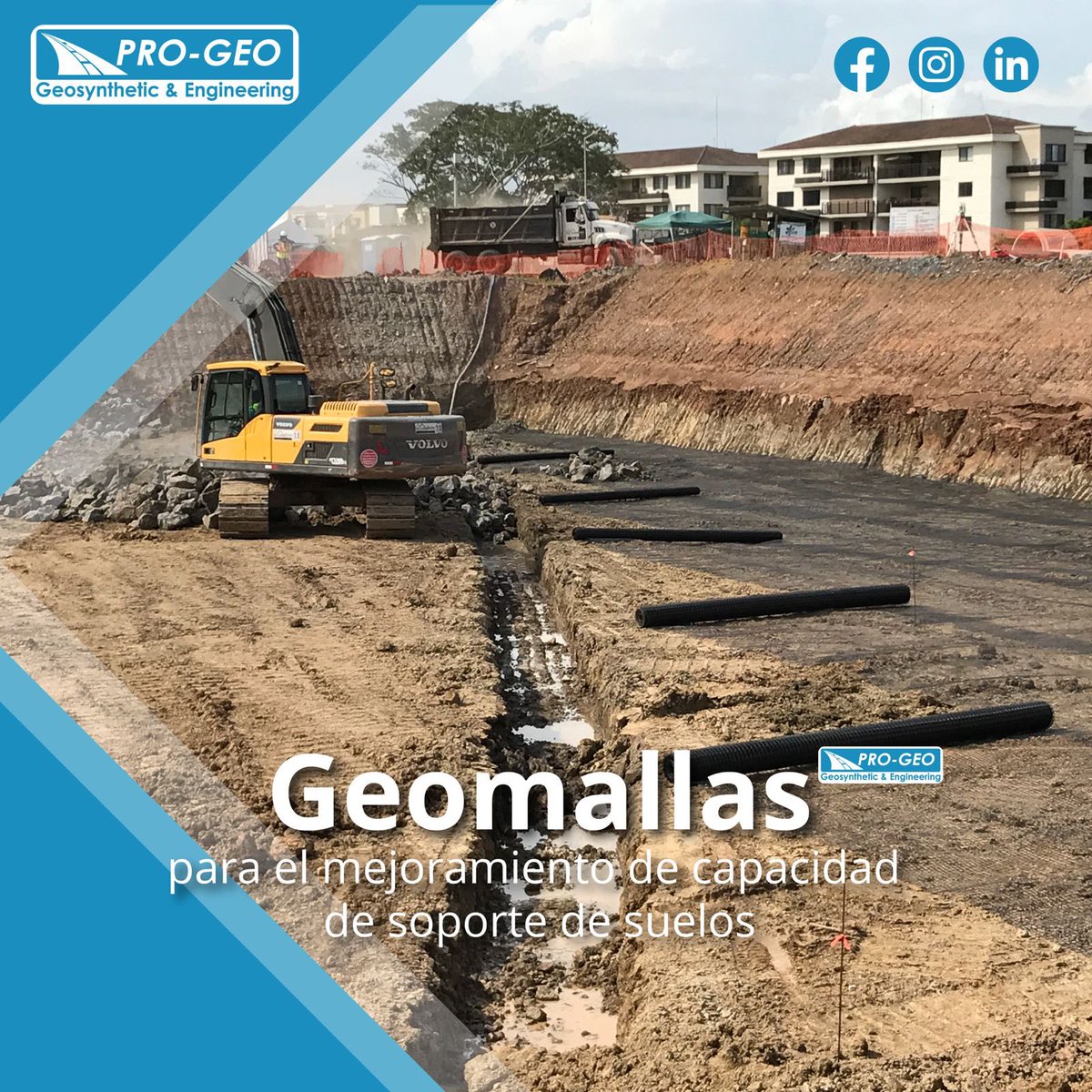 Minimiza los asentamientos de tus obras y proyectos y a la vez aumentando la capacidad de soporte a través del uso de Geomallas , recordando que hay dos clases uniaxiales y biaxiales. #geotecnia #ingenieríacivíl #geosintéticos #geosyntheticsengineering