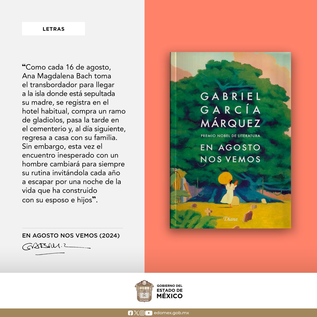 #GabrielGarcíaMárquez murió el 17 de abril de 2014 en la #CDMX, por lo que el aniversario de este año coincide con la publicación de #EnAgostoNosVemos, novela inédita en la que trabajó los últimos años de su vida y qué había pedido que la destruyeran. #Letras #Literatura #AGEMÉX