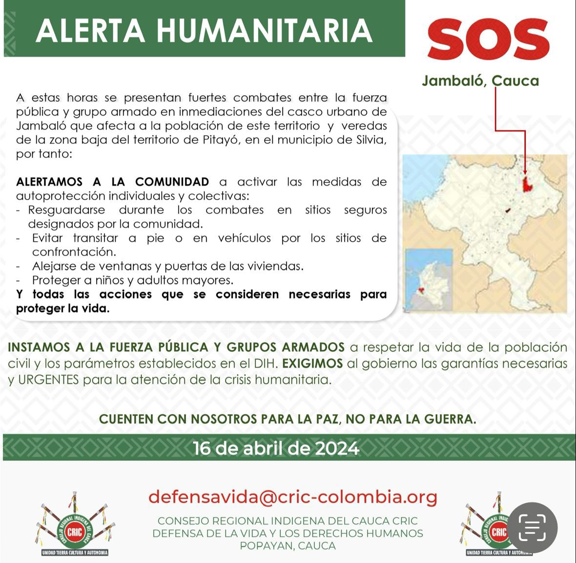 #SOS Cauca🚨🚨🚨 Fuertes combates en casco urbano de Jambaló, Norte del Cauca. @mindefensa @petrogustavo @ONUHumanRights