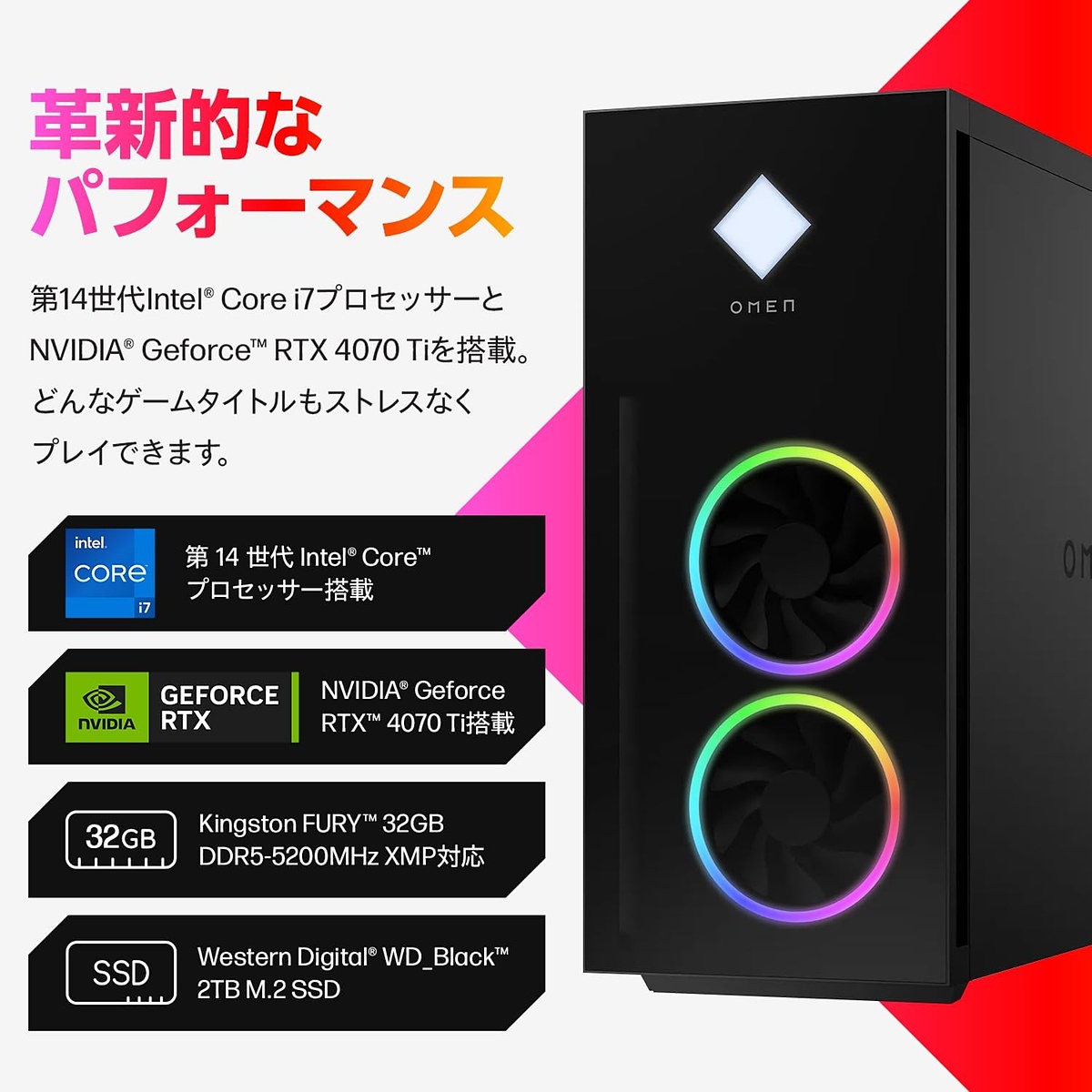 AmazonにてHPのゲーミングPC「OMEN」がセール！ Core i7＆RTX4070Ti搭載　 game.watch.impress.co.jp/docs/news/1584… #Amazon #OMEN
