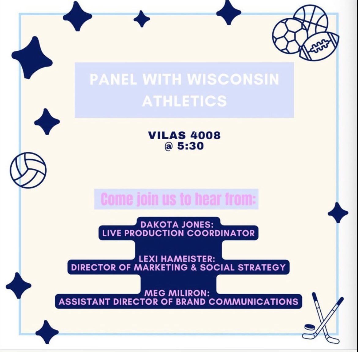 Had a blast with <a href="/kota_jones/">Dakota</a> and <a href="/lexiivancamp/">Lexi (Van Camp) Hameister</a> speaking on the UW athletics panel for <a href="/girlsclubsports/">Sports Girls Club</a> tonight. 

Spoke about some heavy hitting topics as well as the fun in working in sports!