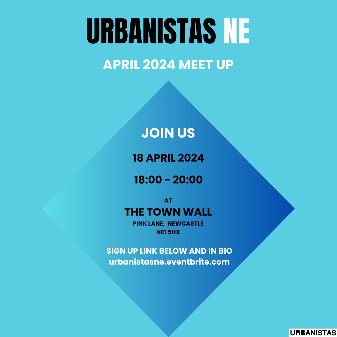 Urbanistas NE, Thursday 18th April 2024 @ Town Wall. To
connect, collaborate, design and get talkin about May East's new book, "What if women designed the city"!! 

An article on her work:- 

thenatureofcities.com/2024/01/08/wha…

 Please sign up:
Urbanistasne.eventbrite.com

Steph &amp; Rozie
Xx
