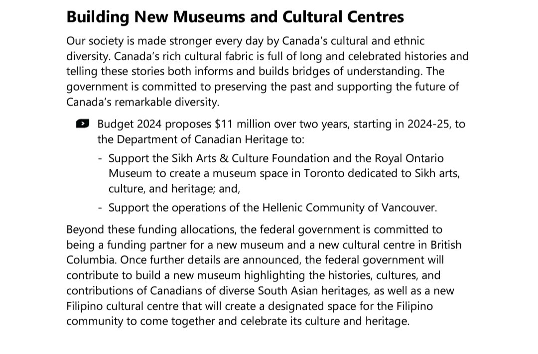 BREAKING | Today's release of the Canadian 2024 Budget included a major funding announcement to 'Support the Sikh Arts & Culture Foundation and the Royal Ontario Museum to create a museum space in Toronto dedicated to Sikh arts, culture, and heritage.'