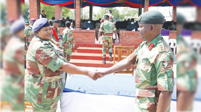 Speaking at a mil parade to mark changing of the command of the ZNA Byo District at Lookout Masuku Brcks, which saw Col C Ncube taking over fm Col Osslie Ollie Mhandu as the new comdr, Lt-Gen Sanyatwe said the welfare of ZNA mbrs is crucial for peace & stability @BulawayoZoom