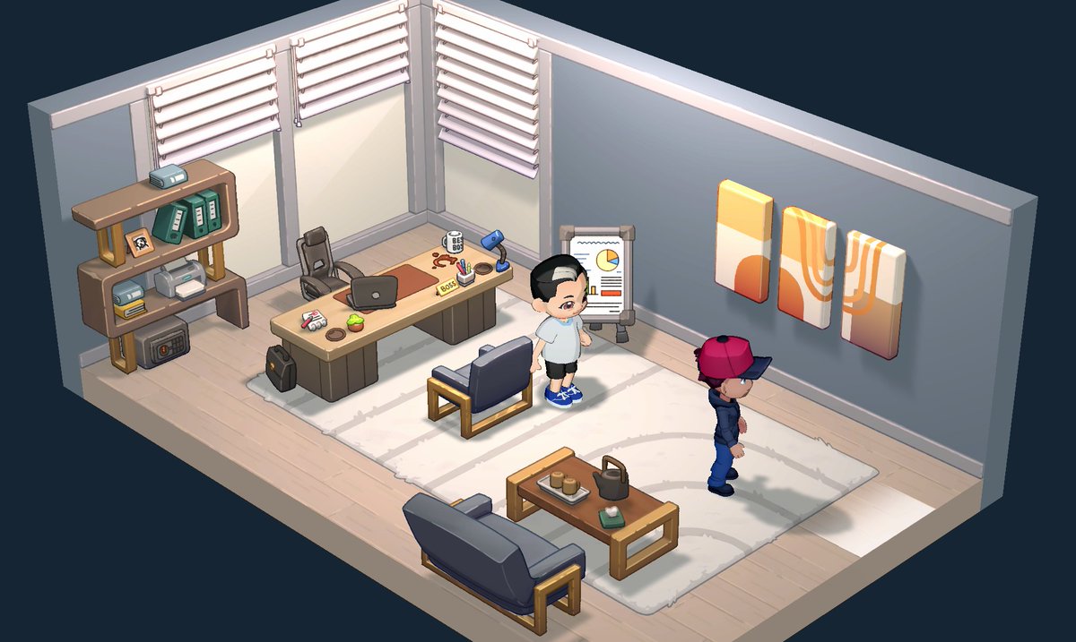 Our Pitch A VC scenario had a complete makeover with new art in our 2.5D style We may have even added an @andrewchen inspired character ;) I wonder how many @speedrun companies could pass this?🤔