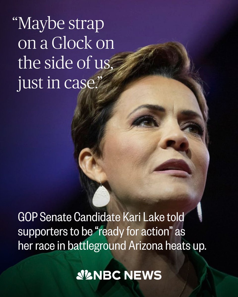 GOP Senate candidate Kari Lake told a crowd of Arizonans that the next six months leading up to the election will be “intense” and urged her supporters to put on “the armor of God.” nbcnews.to/3Jktrc7