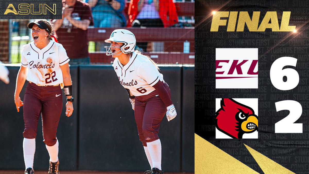 Colonels take down the Cardinals! 🥎👏 @EKU_Softball takes down ACC foe Louisville in Tuesday night #ASUNSB action! 💯 #ASUNBuilt | #GoBigE