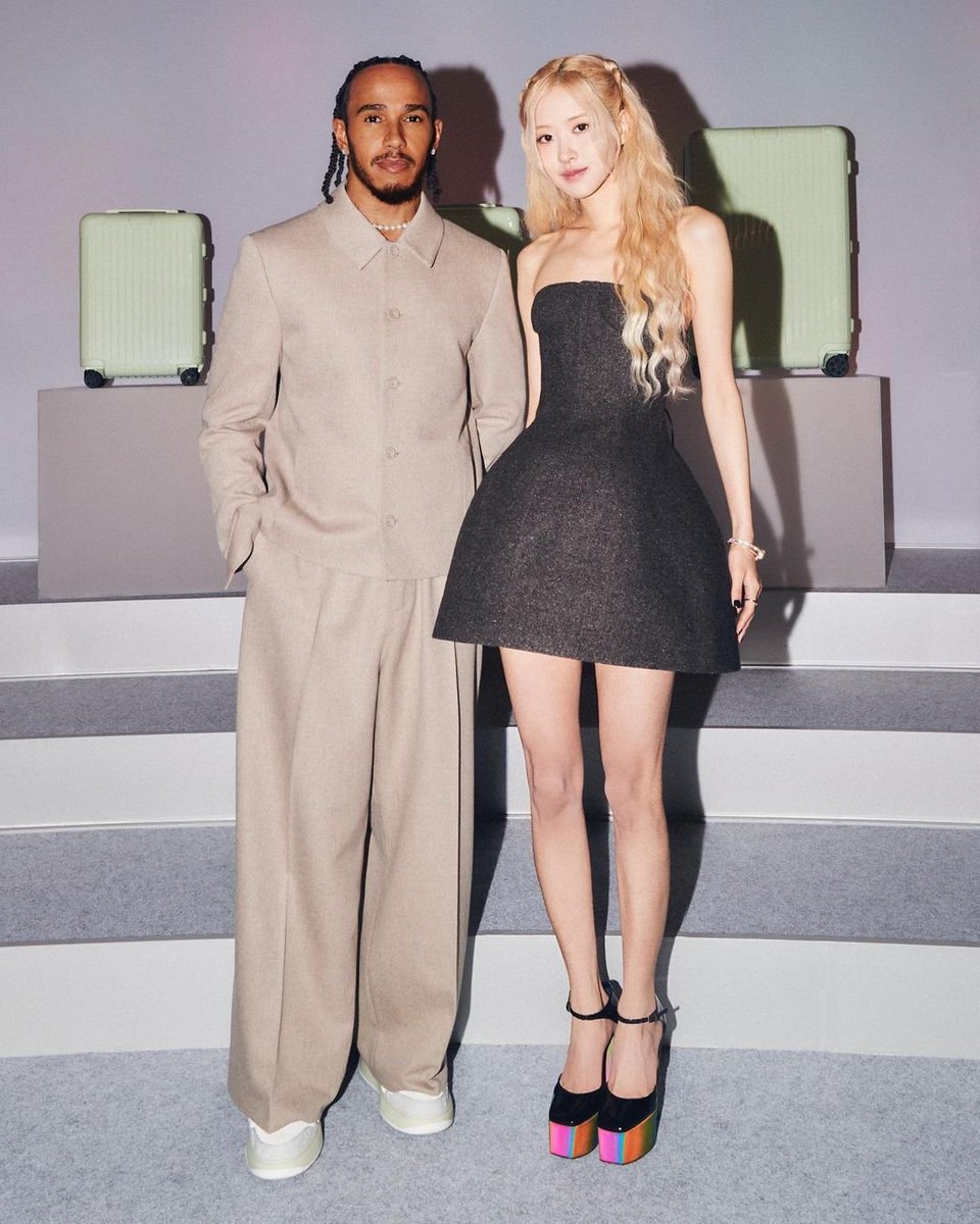 TWO ICONS IN ONE FRAME ✨ Formula 1 racing driver Lewis Hamilton posed for a photo with BLACKPINK‘s Rosé during an event in Seoul, South Korea. (📸: Lewis Hamilton/ Instagram)