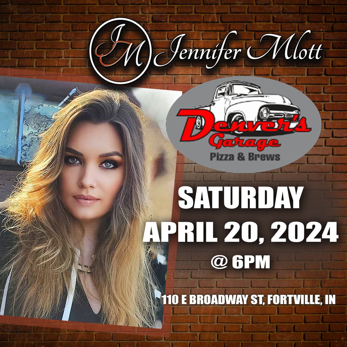 Calling all friends of Fortville ! Join me this Saturday from 6-9 PM for some live music at Denver's Garage Pizza and Brew ! Their pizza is absolutely amazing and we always have an amazing time ! See you soon ! #jennifermlottmusic