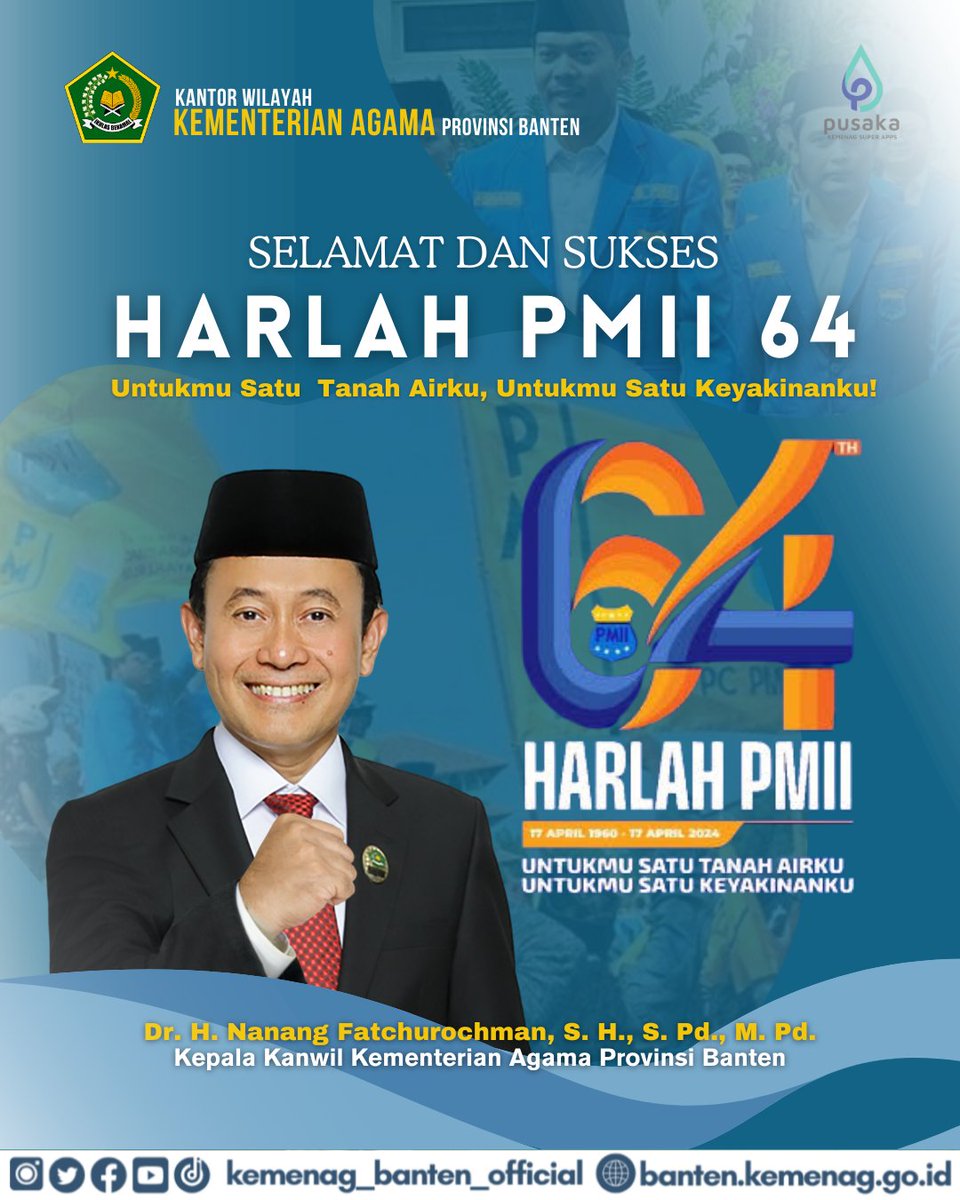 Nafaroch's tweet photo. Selamat ulang tahun, PMII! Teruslah menjadi tonggak perubahan dan penggerak kebangkitan pemuda Indonesia.

#pmii
#harlahpmii64 https://t.co/aggJlYHqwK