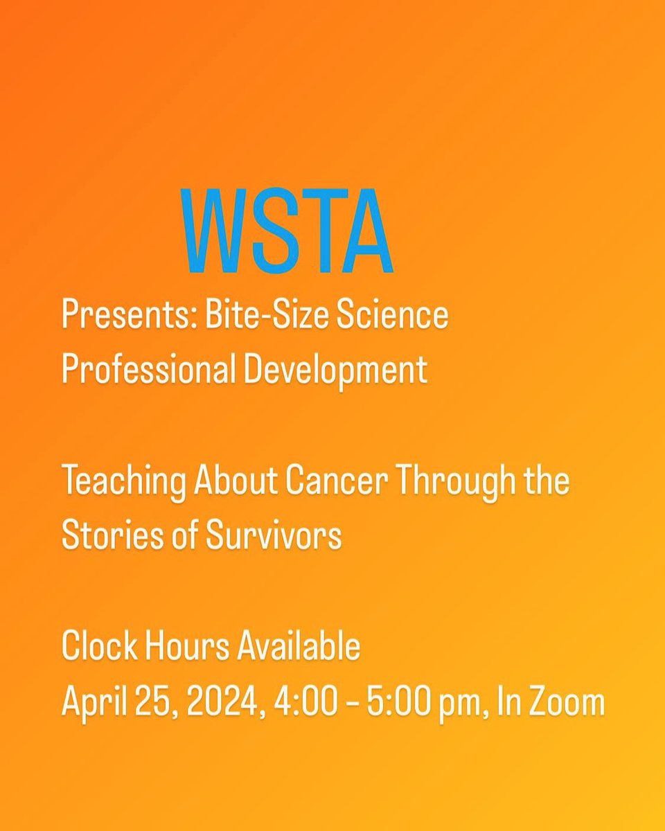 Register at WSTA.wildapricot.org