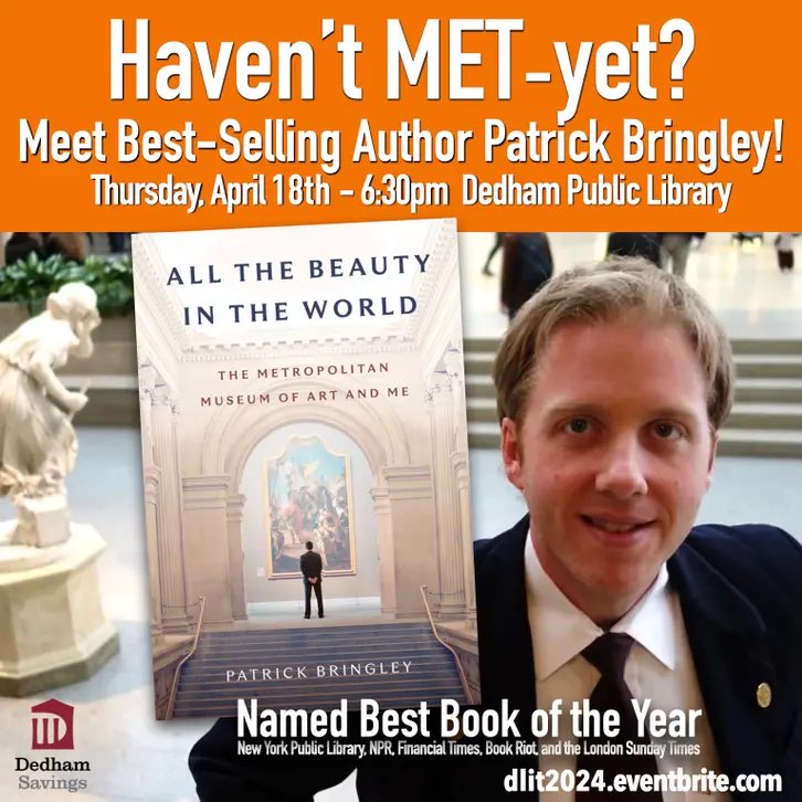 MET yet? Thursday! <a href="/DedhamPubLib/">Dedham Library</a> @dedhamsavings