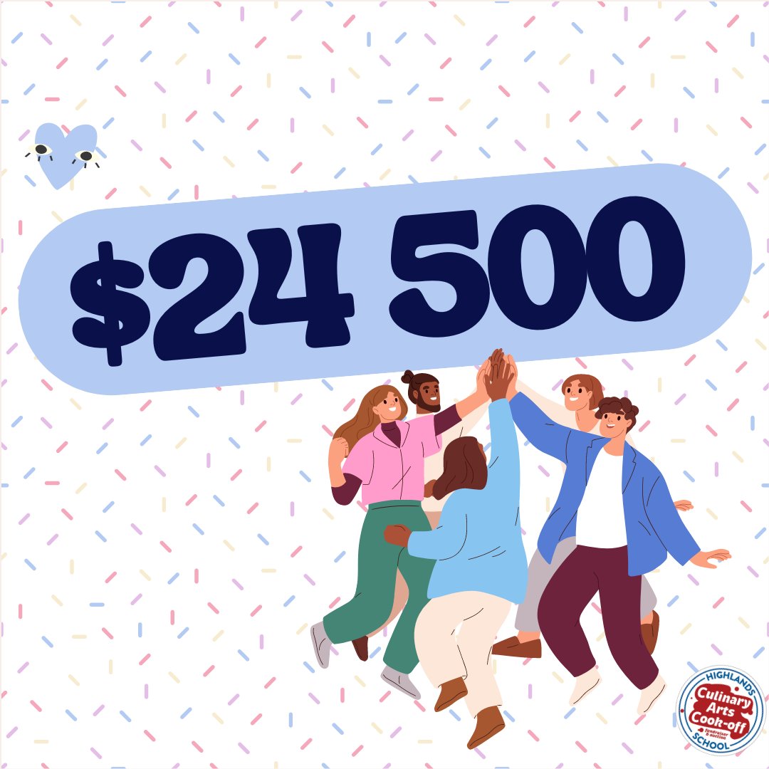 CulinaryCookOff's tweet image. Yay! We have a brand new fundraising record for our Highlands Cookie-Off (last year was $18,000)! 
We are so grateful to everyone who helped make this possible and for supporting our amazing kids and school community! We couldn&apos;t have done it without you!