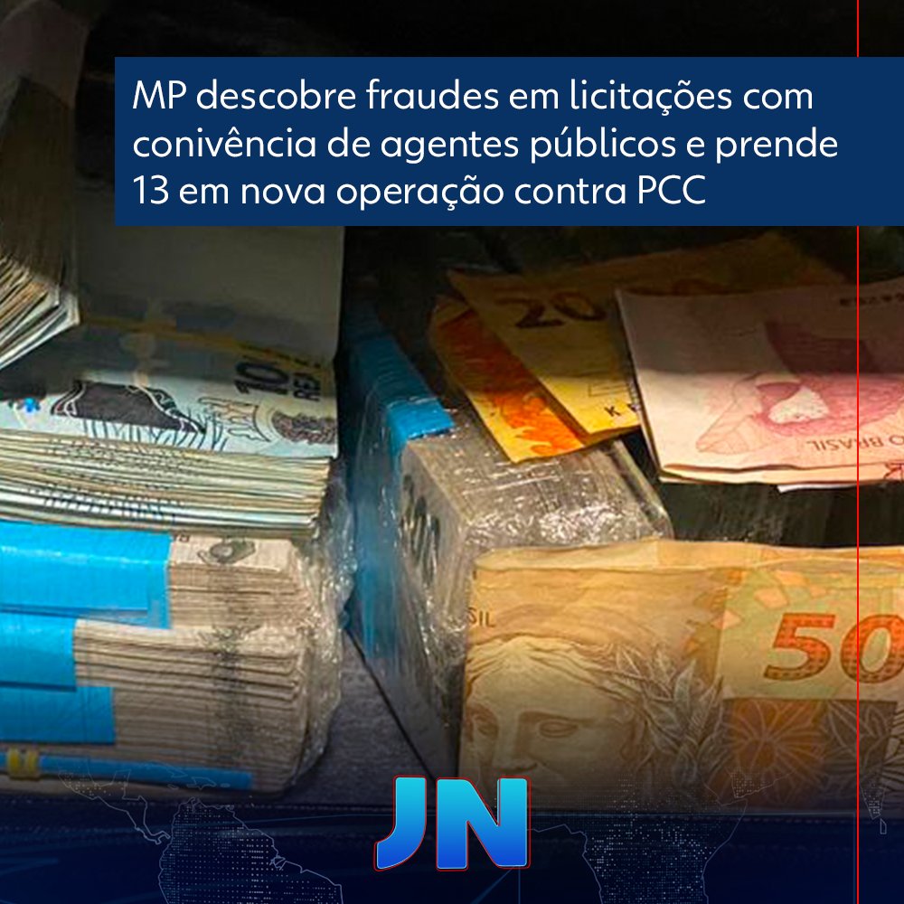 NOVA OPERAÇÃO CONTRA O PCC | Três dos presos são vereadores. Ao investigar denúncia anônima recebida sobre licitação na cidade de Guarulhos, promotores descobriram que várias empresas tinham os mesmos funcionários e que agiam como cartel em SP glo.bo/3vYwqUH #JN