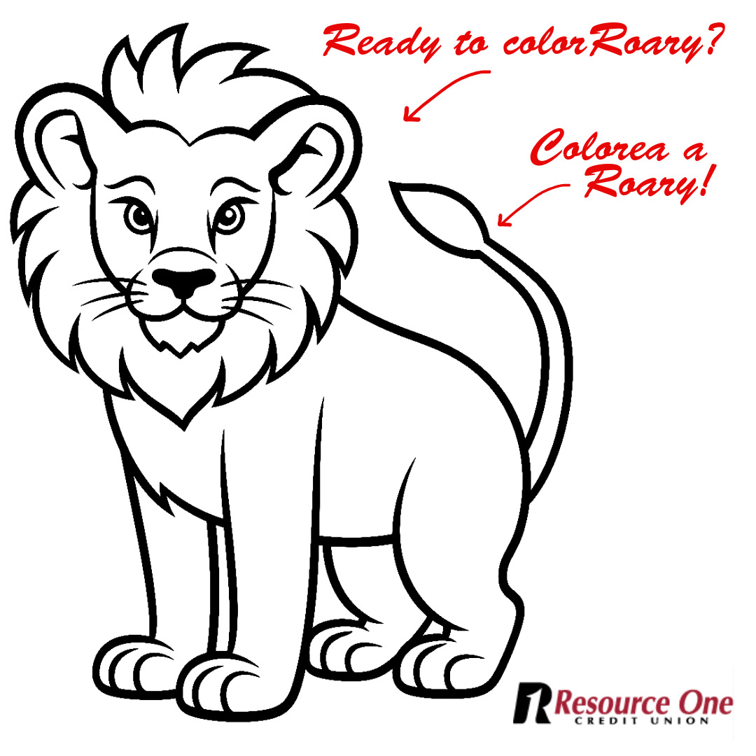Celebrate Credit Union Youth Month throughout April! Swing by any Resource One branch. What's up for grabs? A $20 gift card and a snuggly plush Roary! Winners will be announced and contacted on May 4th. Get coloring and join the fun at r1cu.org/promotions/cre… #R1CU 🖍️🦁🎉