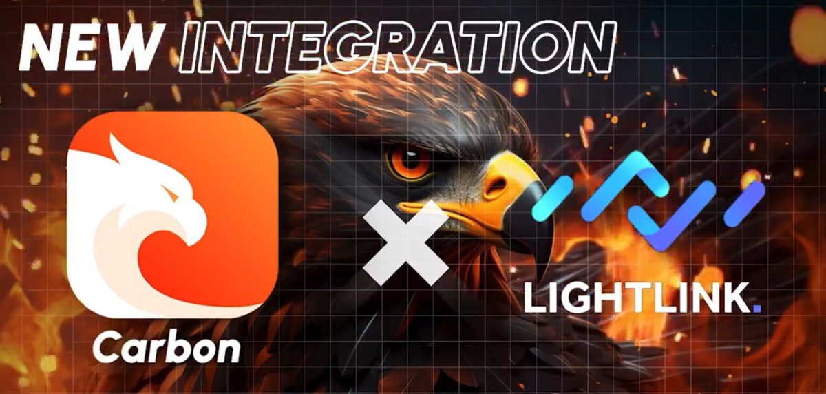 New Integration @trycarbonio x @LightLinkChain
 
🟧 #LL chain coming to @LDXFi and #CarbonBrowser
🟧 #LightLink listed on Carbon’s dApp Store
🟧 $LL to be listed on Carbon Wallet
🟧 #LL listed on #LDXFI swap/bridge

#WebBrowser #CSIX