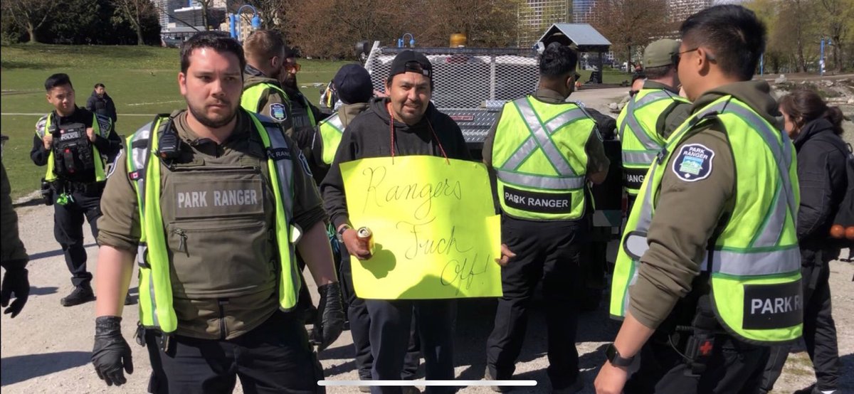 Solidarity with this resident! He is an incredible support system at camp, helping dozens of others daily. Rather than allow CRAB to continue to be a self-managed hub of care, the @CityofVancouver has decimated it.