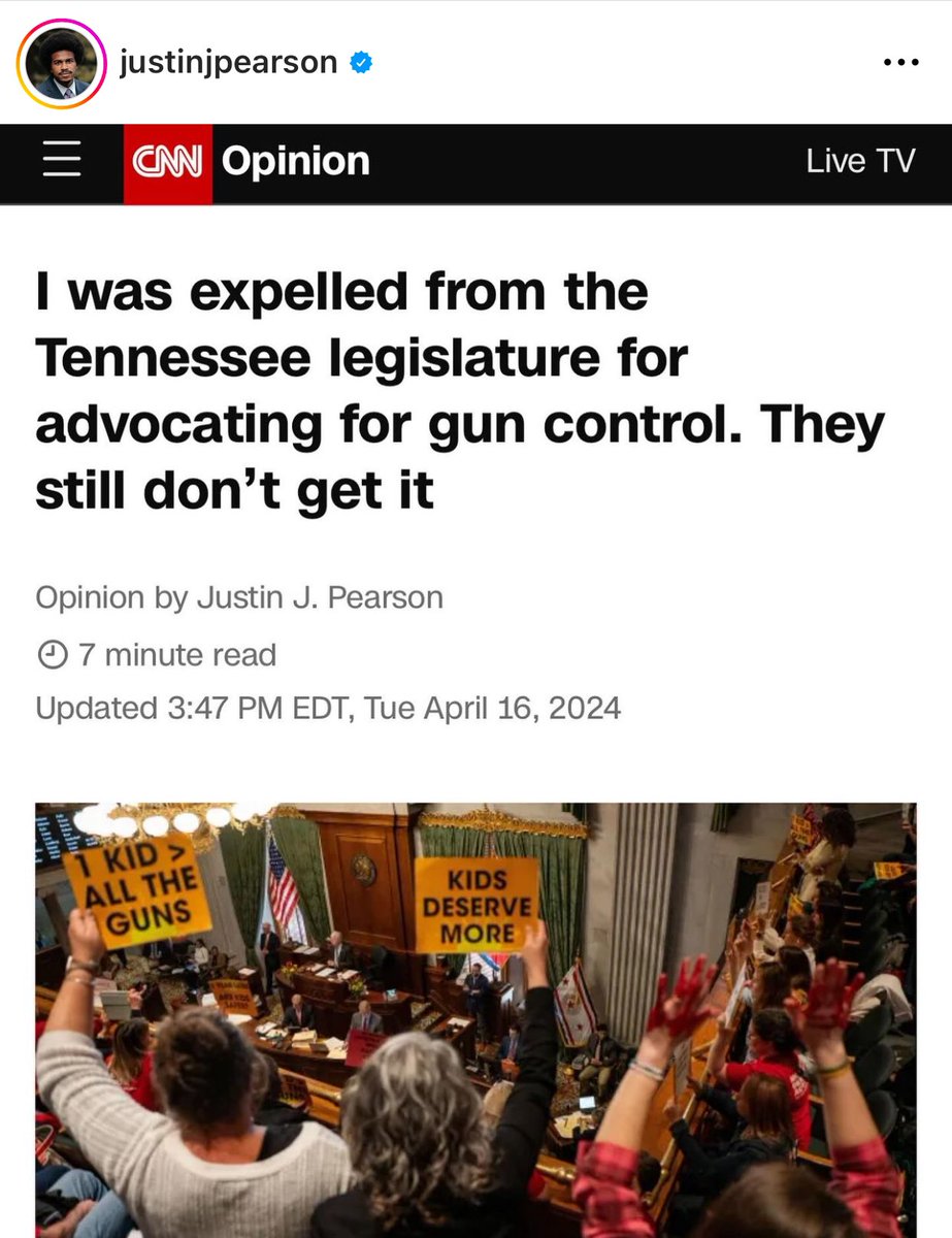 .@Justinjpearson ON CNN: “The Republican supermajority have reneged on their responsibility to pass meaningful gun safety legislation… Arming teachers does not create the school environment we want or need. Students deserve better.” cnn.com/2024/04/16/opi…
