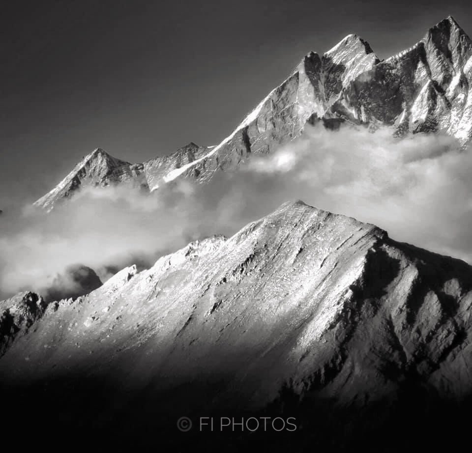 Two of the 82 🏔 ©️FiPhotos. The #Dom and #Taschhorn tower over the #Rothorn 3,104m. They are 2 of the 82 x 4,000 peaks in the #alps #Valais #Switzerland