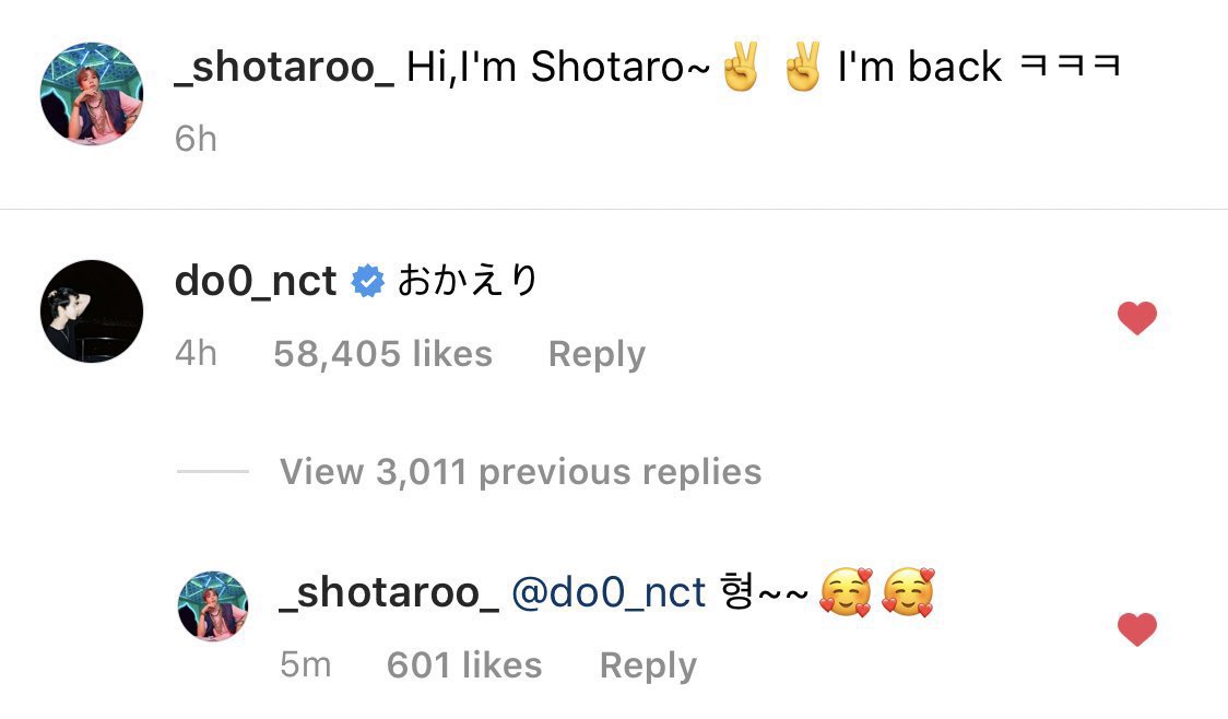 3years ago today #SHOTARO opened up his instagram again after he briefly deleted it when he flew to SK to be a trainee under SM 3 months after he arrived he debuted under NCT To the training manger that DM casted Shotaro on IG Thank you 😭🙏🏽