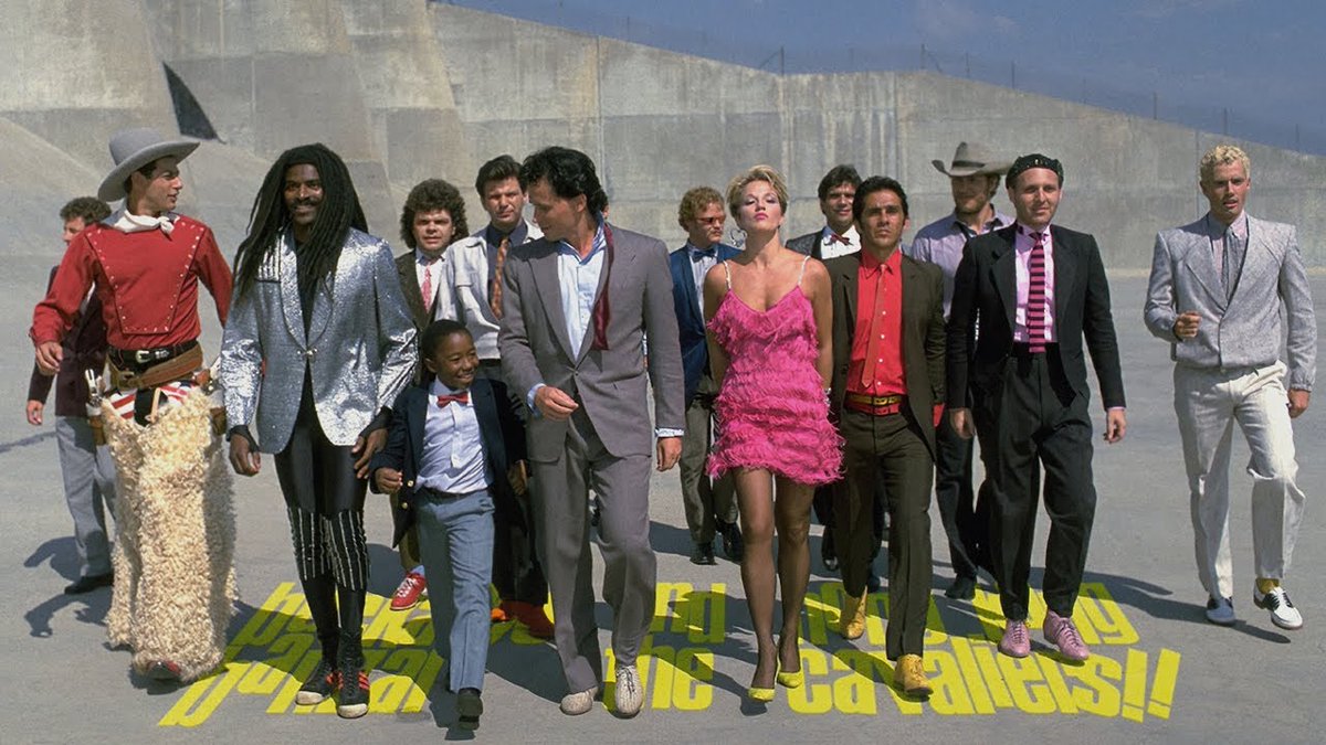 Today's birthday girl Ellen Barkin and yours truly off to the right with the cast of Buckaroo Banzai. Ellen told me Buckaroo is one of her favorite five movies she ever made.