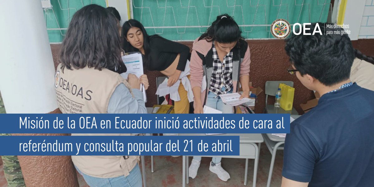 Misión de Observación Electoral de la #OEAenEcuador inició actividades de cara al Referéndum y Consulta Popular del 21 de abril  ℹ️ oas.org/es/centro_noti…