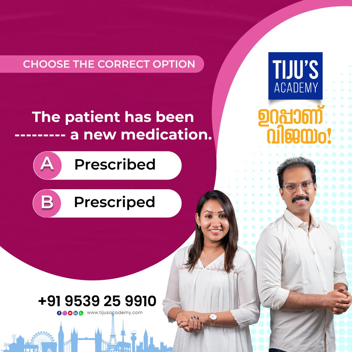 tijusacademy's tweet photo. ✅Choose the Correct Option.
✅Comment Below !!! 
✅The answer will be explained on OET Serious Mistakes (YouTube &amp; Facebook Live)
Stay Tuned !!!
#oetclasses #tijusacademy #oetwriting #oetgrammar #oetexam #oet #oetexampreparation #grammar #oettips #oettip https://t.co/w3esaCuSTh