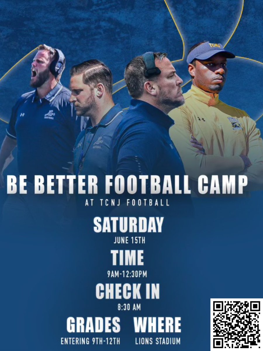 Plenty of time to sign up to get Better and brush off ur football skills before the summer starts. Also show off in front of some of the best programs on the east coast.