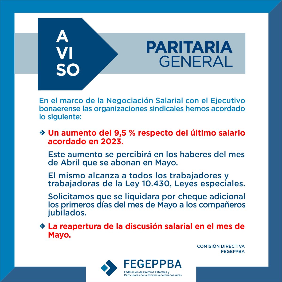 Acuerdo Paritaria General de Trabajadores/as estatales de la provincia de Buenos Aires.