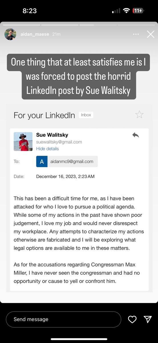 Apparently the apology that “Senate Twink” Maese-Czeropski posted to his Linkedin after the Senate sex videos came out was NOT written by him but by Sue Walitsky who was Deputy Chief of Staff for Senator Cardin