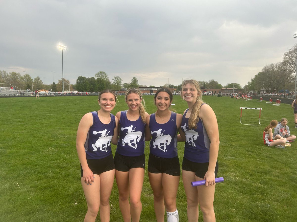 Great race from out girls 4x100. 1st place at the Tri-county invite and close to school record. Way to go ladies!