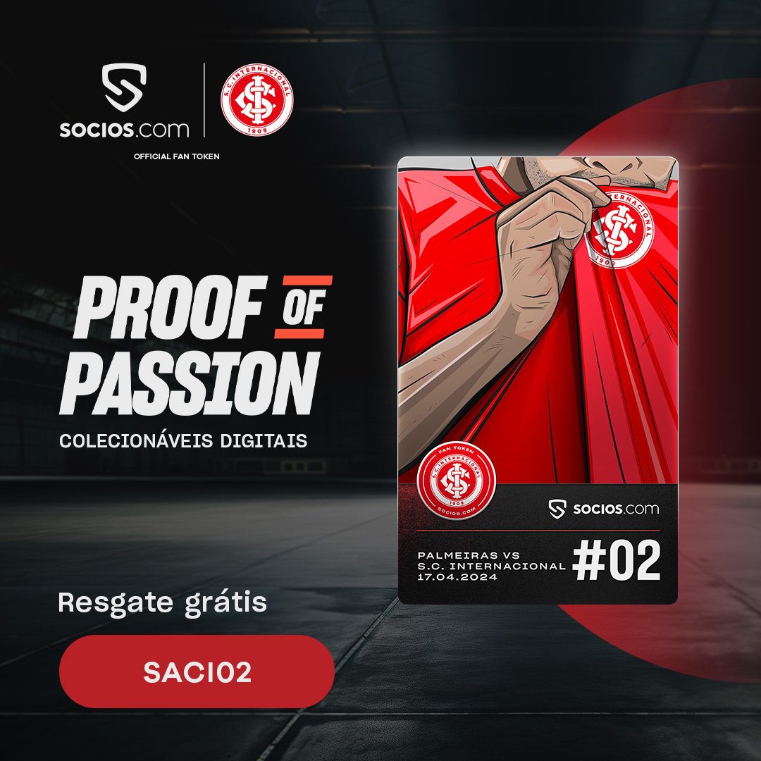 Colorado, você já pode resgatar o Colecionável Digital #ProofOfPassion #2! Antes do início do jogo, acesse provesuapaixao.com.br e insira o código. Resgate grátis a cada rodada do Brasileiro e concorra a uma camisa utilizada pelos jogadores! #ProveSuaPaixão | @SociosBrasil