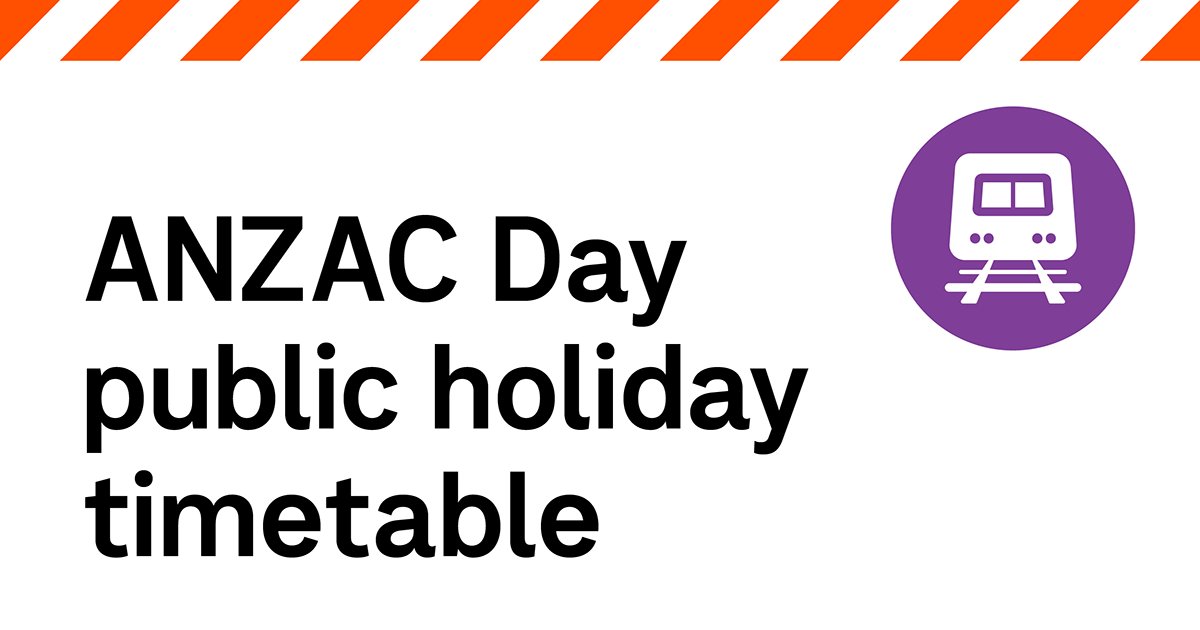 V/Line services will run to an altered Saturday timetable for the ANZAC Day public holiday on Thursday 25 April. More information at: go.vline.com.au/3J9lJBN