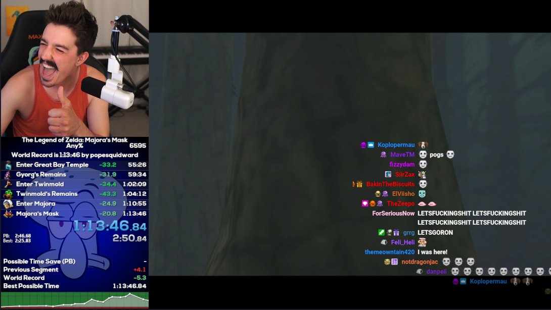 i finally did it. 6 months straight of grinding the same majora's mask category and i finally got the world record in any% again. NEVER FUCKING GIVE UP ON YOUR DREAMS