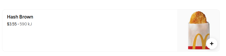 <a href="/maccas/">McDonald's Australia</a> Hash browns should not be $3.55 each

I will die on this hill