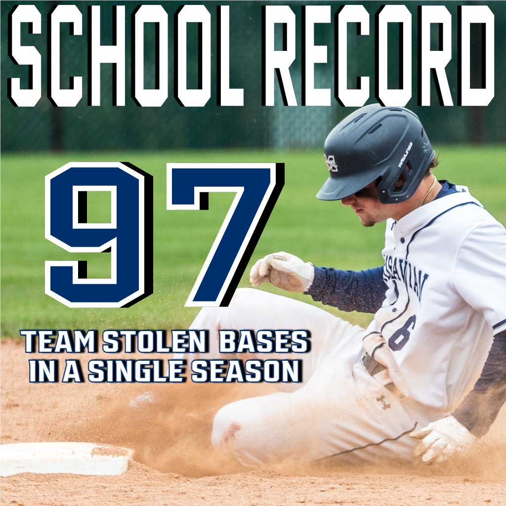 MUGreyhounds's tweet photo. RECORD BROKEN!!!! After three stolen bases from David Olsakowski in today's game against Drew, @BaseballHounds now stands at 97 stolen bases this season surpassing the school record for team stolen bases in a single season which was previously at 95. #HoundEm https://t.co/ubXQgNAHhG