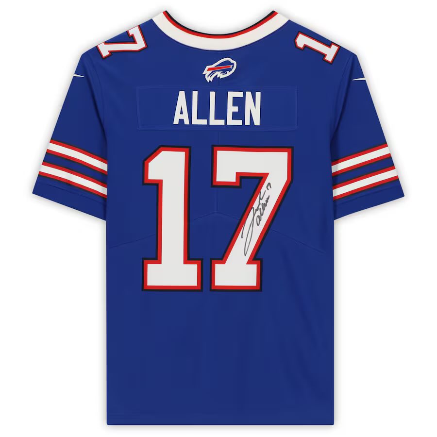 Josh Allen will look similar to this one with Fanatics authentication sticker on the number.