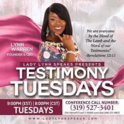 The testimonies are getting bigger and bigger!!!!! Join us TONIGHT @ 9:00 PM EST.!!!!!!!!
#LadyLynnSpeaks #BeautyLineMogul #IHelpYouGiveBirth #IProphesy #Speak #ITeach #IMentor #ICoach #IPray #WeWIN
ladylynnspeaks.com @highlight @everyone @followers