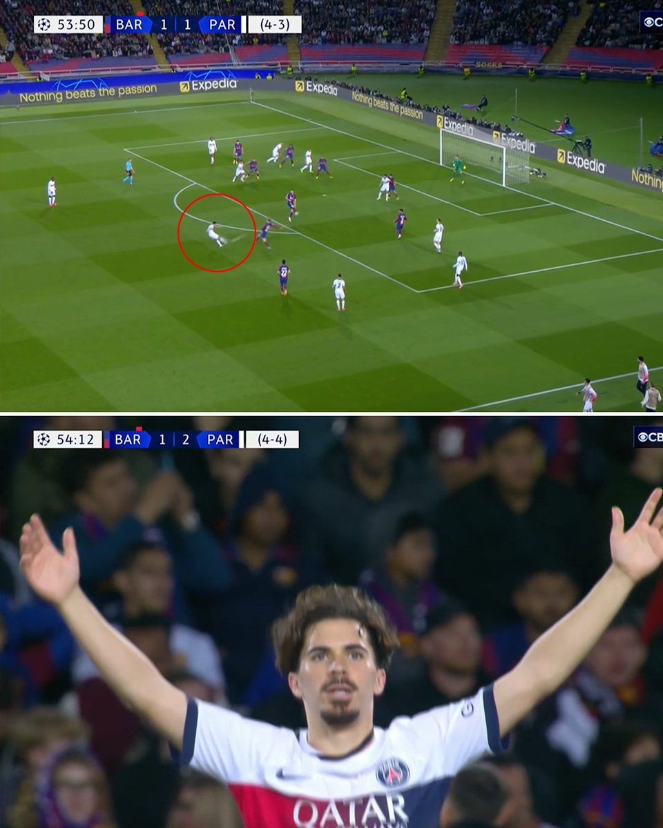 VITINHA THUNDERBOLT FROM DISTANCE AND PSG ARE LEVEL ON AGGREGATE AGAINST 10 MEN BARCELONA!!! 😮 THIS TIE 🍿
