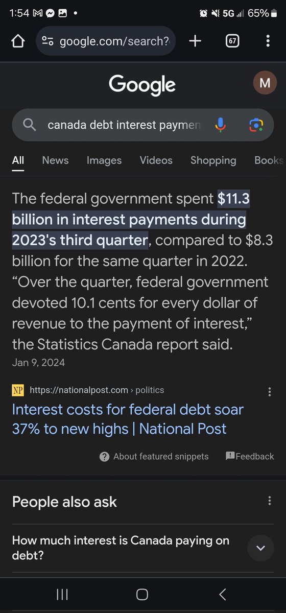 I'm just going to reply this to every moron liberal supporter that thinks this govt is doing a good job. 11billion in interest in 3 months. Then, they cry about social programs and corporations.