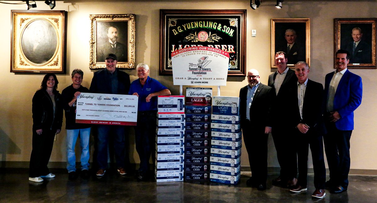 We were thrilled to host @Tunnel2Towers at our brewery in Pottsville today to present the money raised for the organization with the help of @kohlerdist and @ShorePointDist. Thank you for the important work you do! 🇺🇸